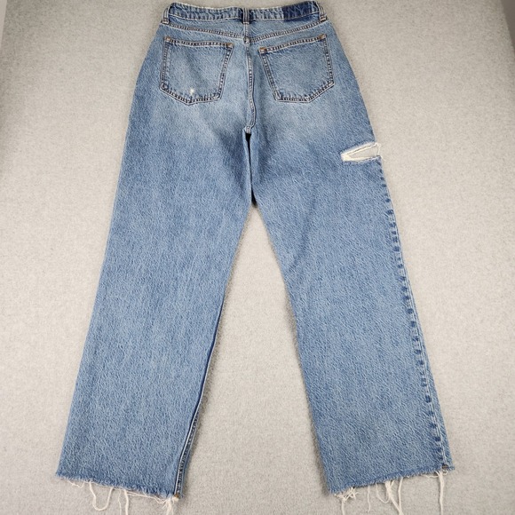 Abercrombie & Fitch Jeans Women 30/10 Blue Curve Love Loose High Rise Distressed - Picture 3 of 8